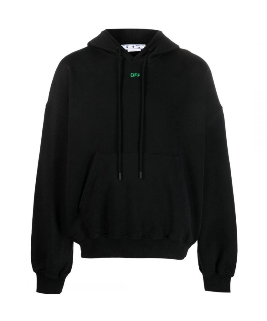 Off White Mens Alien Mush Boxy Fit Black Hoodie Cotton - Size Medium